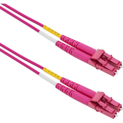 BeMatik - Câble fibre optique multimode OM4 MMF duplex 50µm/125µm LC-PC 1m (1/5)
