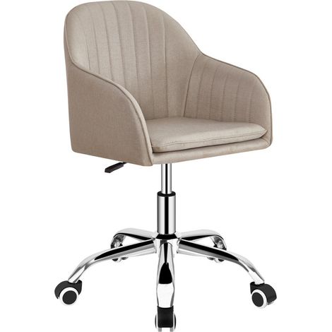 Poltroncina ergonomica da scrivania in lino grigia- Ann (1/5)