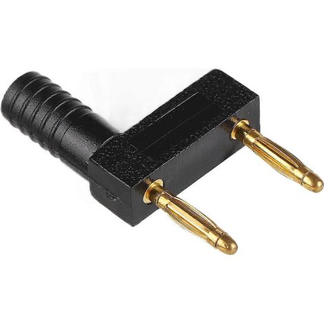 10 Stück U52 2-mm-Bananenstecker, zweireihig, Kurzschlussstecker, DIY-Kabelverbinder, 10 mm Rastermaß, schwarz