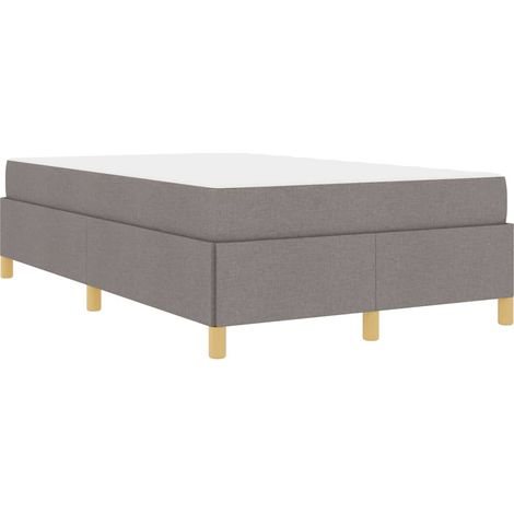 Lit double,Lit adulte,Lit à ressorts avec matelas Taupe et blanc 120 x 190 cm tissu (1/5)