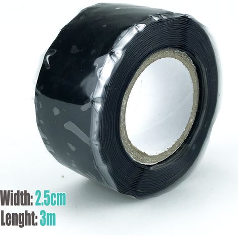 Ruban de réparation en silicone auto-adhésif 3M noir, résistant à la pression et aux températures élevées, pour réparer les fuites (1/5)