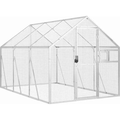 Volière argenté 1,79x3x1,85 m aluminium (1/5)