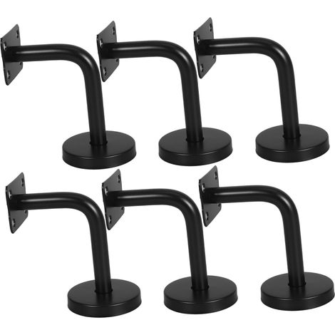 Supports de Main Courante Design Moderne et Élégant 6pcs en Acier Inoxydable Noir Résistance la Corrosion Montage pour Rampes D'escalier Intérieures (1/5)