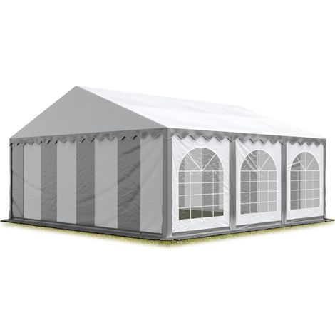 TOOLPORT 3x6m tente de réception, PVC 800 N, H. 2m, gris-blanc (1/5)