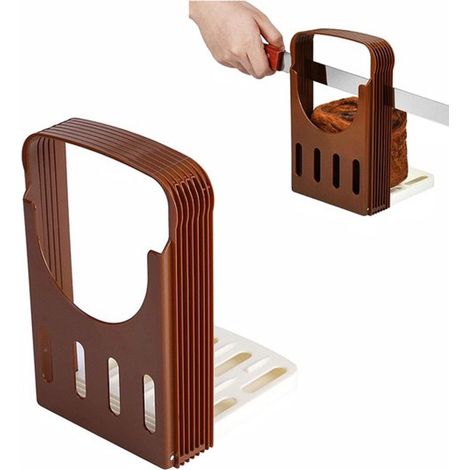 Trancheuse à pain complet avec 4 réglages d’épaisseur, coupe pain manuelle pour trancher facilement le pain, outil de cuisine pratique pour obtenir des tranches régulières et uniformes (1/5)