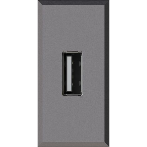 Modulo presa USB 2.0 tipo A, 5Vdc 2,1A, serie U, antracite, compatibile con serie BTicino Axolute - 4Box USB 2.1 4B.HS.USB (1/4)