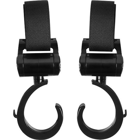 Crochets Poussette,  2PCS Accroche Poussette Sacs Crochet pour Poussettes  Accessoire Clip Poussette Universel (Paquet de 2) (1/2)