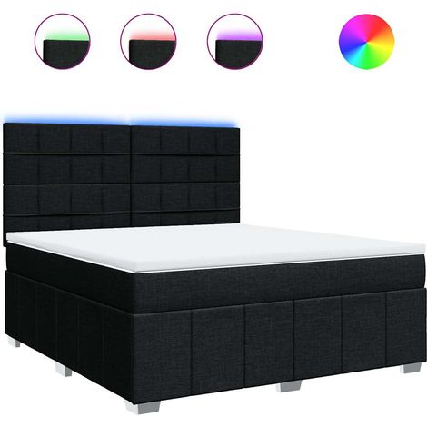 Maison Exclusive - Cama box spring con colchón tela negro 180x200 (1/5)