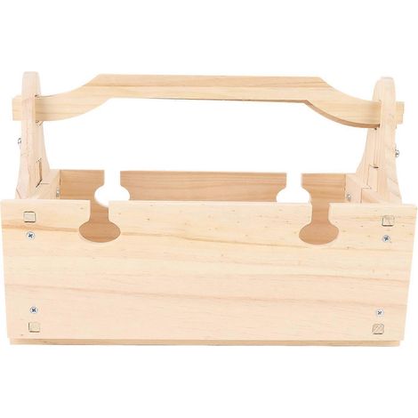Panier pique-nique en bois pliable 2-en-1, table extérieure portable avec porte-verres à vin, style rétro vintage, pour camping et repas en plein air. (1/5)