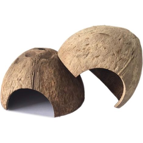 Kathson 2 pièces Natürliche Kokosnuss Reptilienverstecke Eidechse Coco Hut Einsiedlerkrebs Hut Aquarium poisson Kathson (1/5)