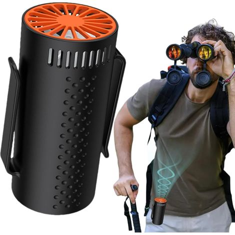 Ventilatore portatile ricaricabile con clip da cintura, batteria a lunghissima durata, ventilatore da collo a mani libere per lavoro all'aperto e campeggio. (1/5)