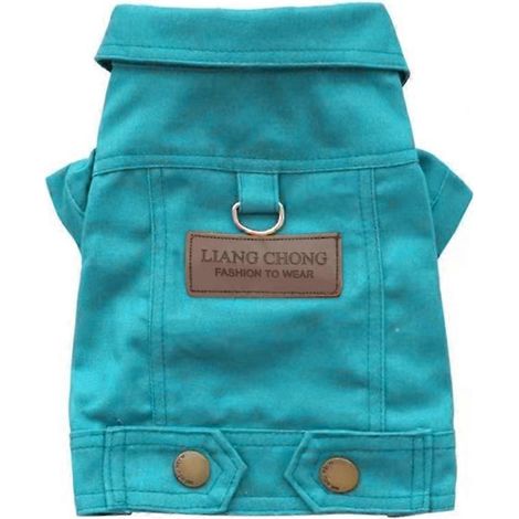 Stylische Jeansjacke für Hunde, Freizeitkleidung für kleine Hunde, Herbst/Winter, Größe XS, grün.