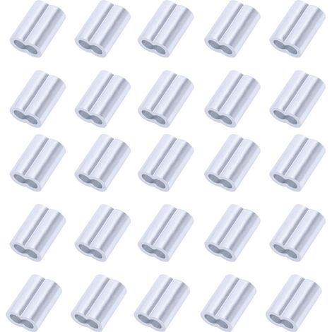25 Stück 6 mm Aluminium-Crimpzangen für Stahl-Gummikabel