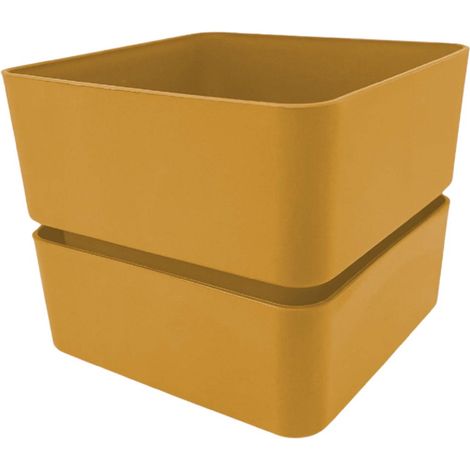 Vaso quadrato "Veleta" in Plastica da esterno e giardino per piante e fiori -12 cm / Neve (1/4)