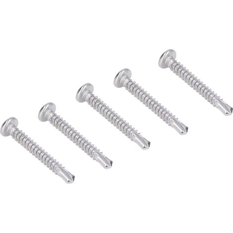 100 Vis autoperceuses inox tête ronde cruciforme M4.2x32 - Lot de 100 pour assemblages métalliques (1/5)