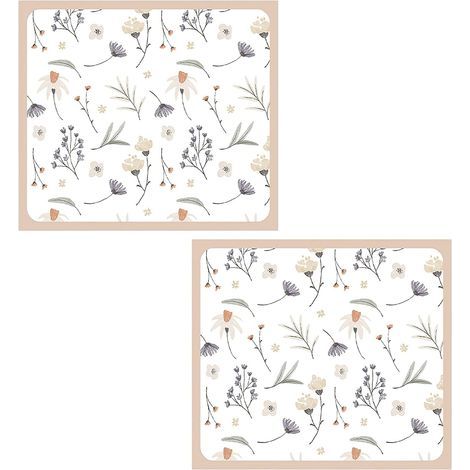 2 Waterproof Protective Covers for Household Appliances, Orange Flower Pattern, 50 x 60 cm, Non-Slip