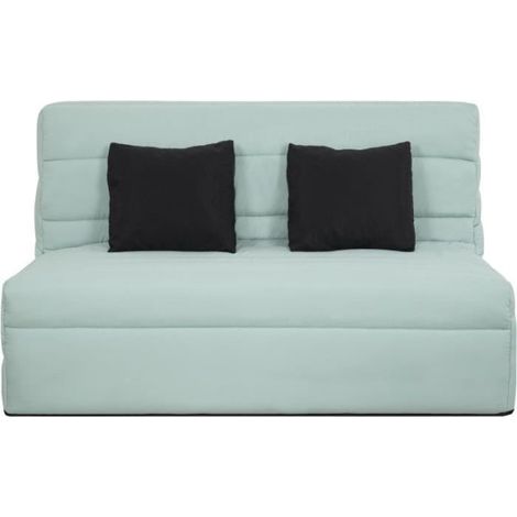Dunlopillo – Banquette BZ 2 places vert Pearl – Dimensions 188 x 138 cm – Mousse HD 28 kg/m3 – Antiacarien et antibactérien (1/5)