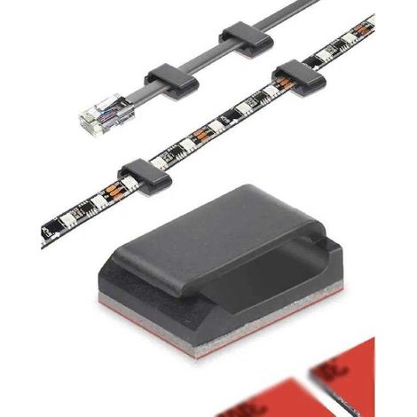 100 fascette adesive nere per cavi, ideali per dispositivi di archiviazione LED, computer, caricabatterie, lampade e automobili.