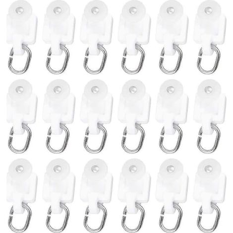Crochets coulissants pour rideaux, rail de guidage, roulettes silencieuses pour stores enrouleurs, 50 pièces (2,4 x 1,5 x 1 cm) (1/5)