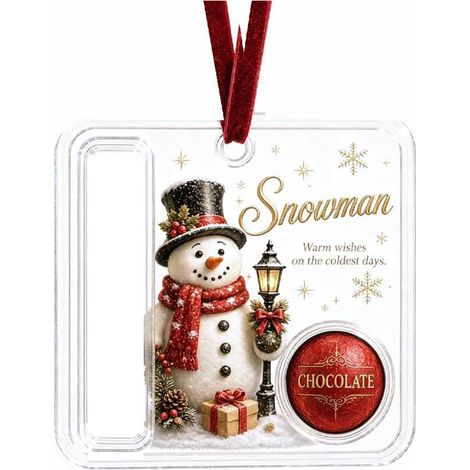 Porte-monnaie de Noël en acrylique bonhomme de neige, ornement suspendu, pendentif pour ranger les billets roulés, décoration pour sapin de Noël (1/5)
