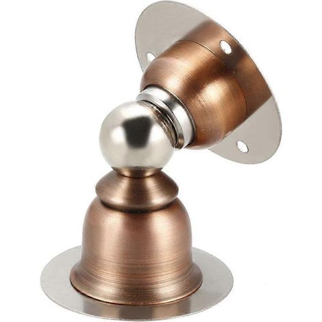 Butée de porte magnétique en acier inoxydable avec aimant puissant, double fixation, couleur cuivre, lot de 2 (1/3)