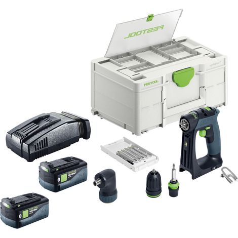 Set Festool CXS 18-Basic: avvitatore a batteria 18 V 40 Nm brushless + 2 batterie da 5,0 Ah + caricabatterie rapido + Systainer (1/5)