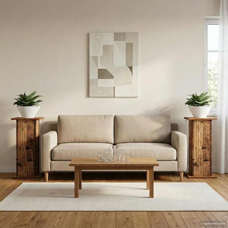 vidaXL  Plant Stand  2 pcs Old Wood 30.5 x 30 x 60.5 cm Engineered Wood