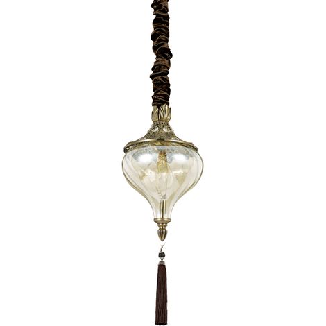 Sospensione Vintage-Decò Harem Metallo Ottone Brunito 1 Luce E27 (1/2)