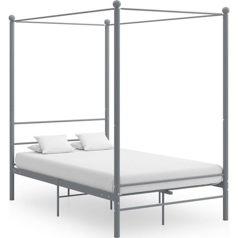 Himmelbett Grau Metall 120x200 cm