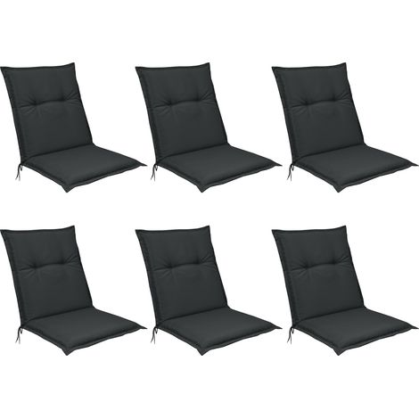 6er Set Niedriglehner Auflagen Base NL, 100x50cm, Graphit