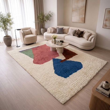 Tapis en laine Cairo Craft - Tapis en laine - 290x190cm, Rectangular - 100% Laine vierge - Tufté main - Colorée