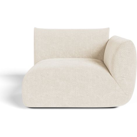 Module d'angle droit en velours chenillé crème (1/5)