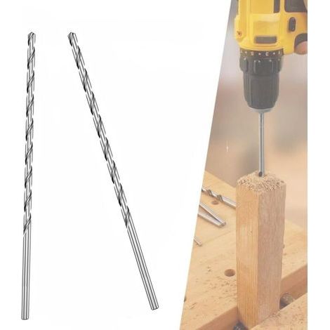 HSS-Spiralbohrer-Set 200 mm x 4 mm, extra langer HSS-Spiralbohrer mit geradem Schaft (4 mm) (1/4)