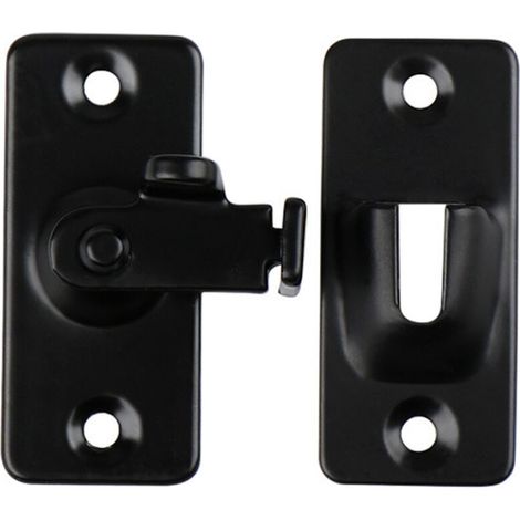 Petit verrou de porte Canggu à 90 degrés, verrou de porte à angle droit, verrou de porte coulissante, verrou de porte coulissante, loquet de porte à boucle （Noir）