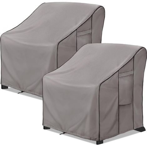 Lot de 2 housses de protection pour chaise de jardin - Résistantes aux intempéries - 91 x 82 x 94 cm (1/5)