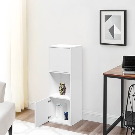 Weißes Bücherregal mit 2 Türen 3 Einlegeböden für modernes Büro Studio ika 6