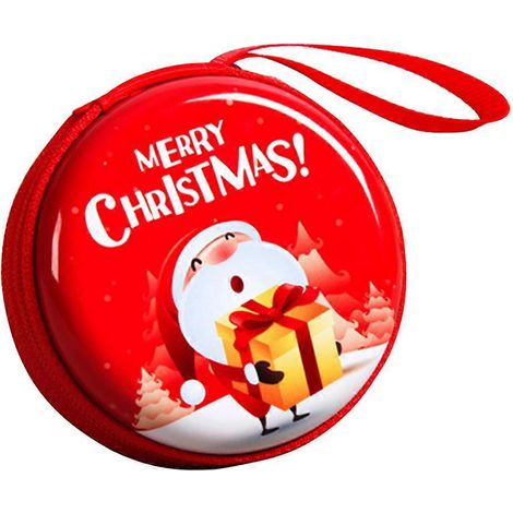 Boîte de rangement pour cadeaux de Noël, boîte à suspendre au sapin, boîte de rangement pour jouets d'enfants, pièces de monnaie, casque audio (Noël 3)