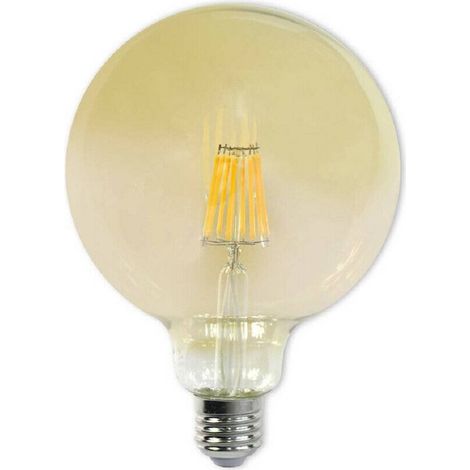 TrAdE Shop Traesio - Lampadina Led Filamento Vintage 12 W E27 Ambrato Globo G125 Luce Calda G125-o12c -