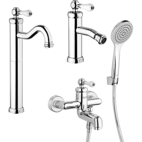Kit rubinetti lavabo alto bidet e gruppo vasca serie Tosca di Jacuzzi Rubinetteria (1/5)