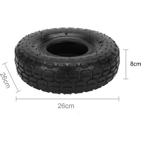 4PCS Tyre and Innertube Heavy Duty Pneumatic Rubber Wheel Double Thickness Inner Outer Tubes Tire Set Replacement Tyre for Wheelbarrows Sack Truck Hand Trolley Cart (4PCS 3.5-8) (1/5)
