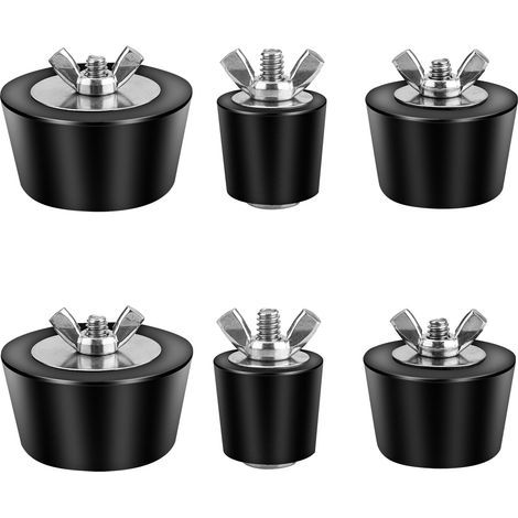 Lot de 6 bouchons d'extension d'hiver pour piscine avec vis SS, boulons en acier inoxydable, 6 bouchons de ligne de retour de piscine (2.5 cm, 3.8cm, 5.1cm) (1/5)