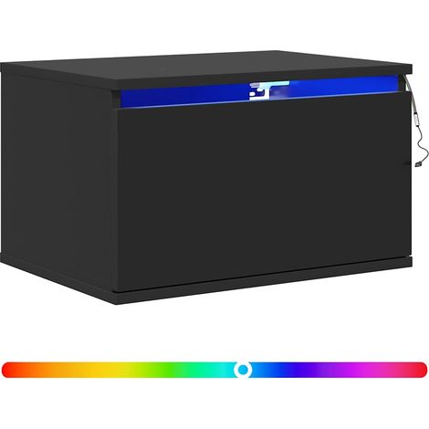 Maison Exclusive - Wand-Nachttisch mit LED-Leuchten Schwarz