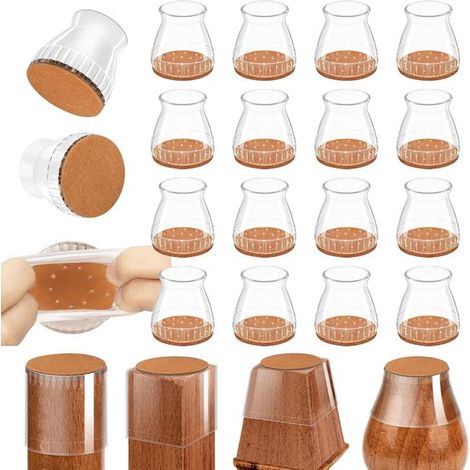 Protectores de patas de sillas，patas de mesa que se adaptan a tamaños de (3,3 cm a 5 cm)，silicona，3,3 cm，madera，5 cm (1/5)