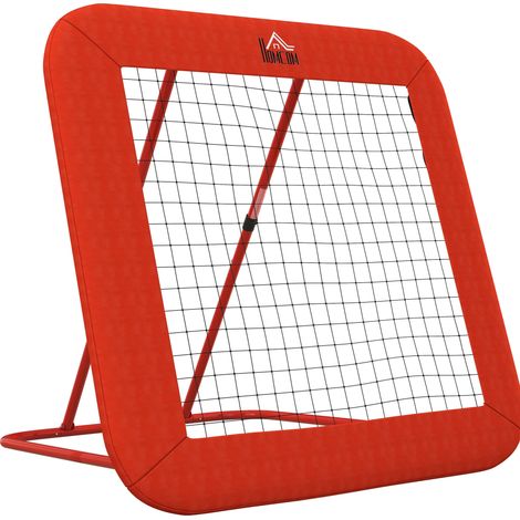 Rete rebounder da calcio pieghevole regolabile in altezza con telaio in acciaio rosso (1/5)