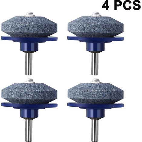 Lot de 4 affûteurs de lames de tondeuse à gazon, outils de jardinage, outil d'affûtage pour perceuses, compatible avec la plupart des perceuses à main