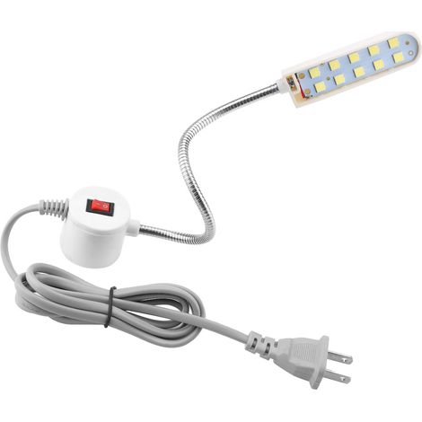 Lampe magnétique LED à coudre 6W 110-220V, 10 perles SMD, lumière flexible avec prise US pour machine à coudre. (1/5)