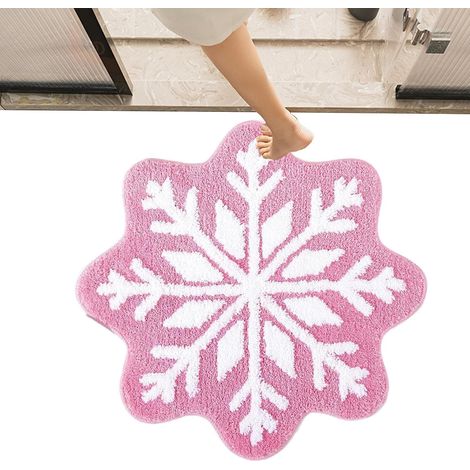 Tapis de bain rond Noël , imitation cachemire , antidérapant , doux , lavable en machine , décoratio (1/5)