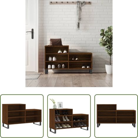 vidaXL Bois d'ingénierie - Armoire à chaussures Chêne marron 102x36x60cm Bois d'ingénierie (1/5)