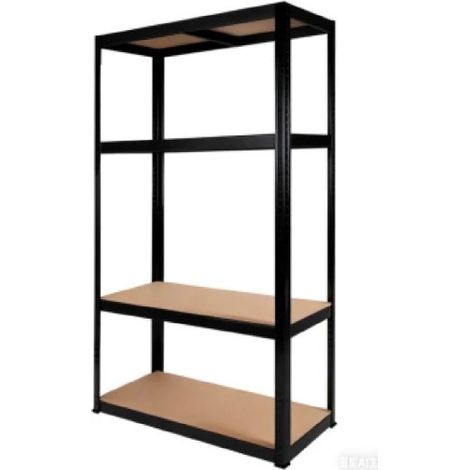 SCAFFALE GARAGE 4 PIANI IN MDF STRUTTURA IN METALLO COLORE NERO 70X30X150H CM