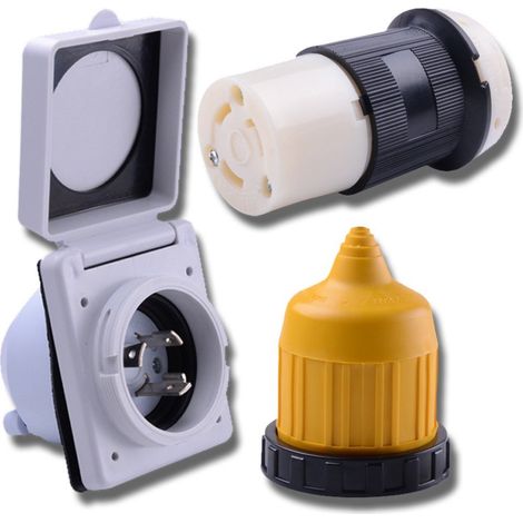3 Stück 125 V Rv Power Twist Lock-Buchse 30 A weiblicher Verriegelungsstecker ITH-Abdeckung RV-Steckdose wasserdichtes Abdeckungsset